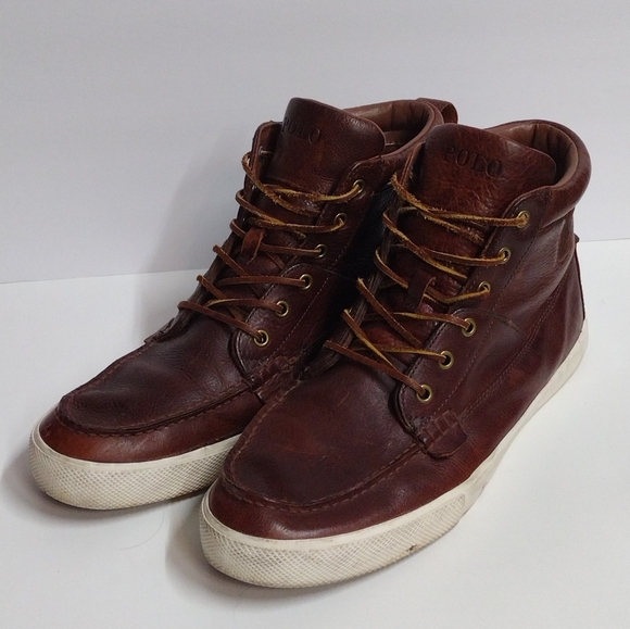Polo Ralph Lauren Tavis Leather Boots Size 13 D 🔥 - Picture 1 of 12